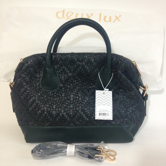 Deux Lux Handbags - Deux lux Small Satchel Hunter (Green) Mix (Black)